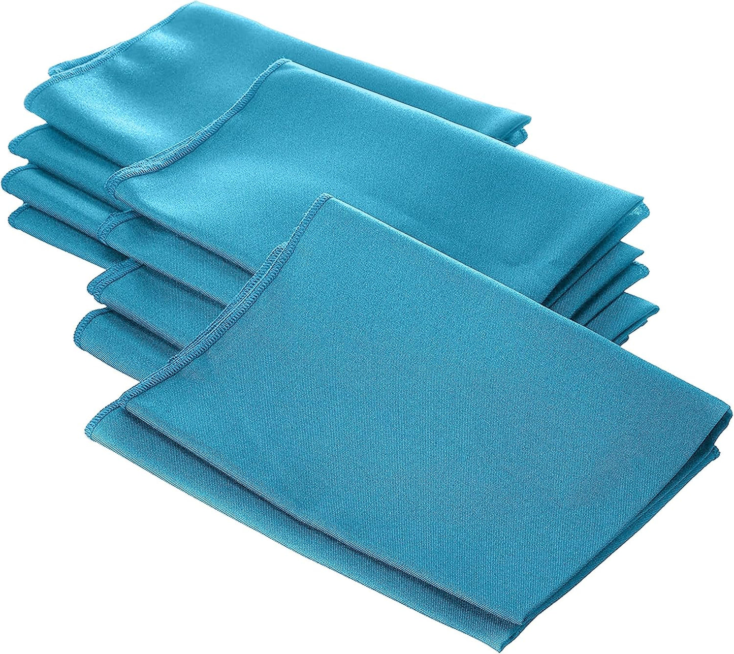 LA Linen 10-Pack Poly Poplin Napkin, Soft Cloth Napkins, Washable Reusable Napkins, Stain and Wrinkle Resistance Table Napkins for Dinner, Wedding, Parties, 18 by 18-Inch, Turquoise Dark
