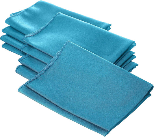 LA Linen 10-Pack Poly Poplin Napkin, Soft Cloth Napkins, Washable Reusable Napkins, Stain and Wrinkle Resistance Table Napkins for Dinner, Wedding, Parties, 18 by 18-Inch, Turquoise Dark