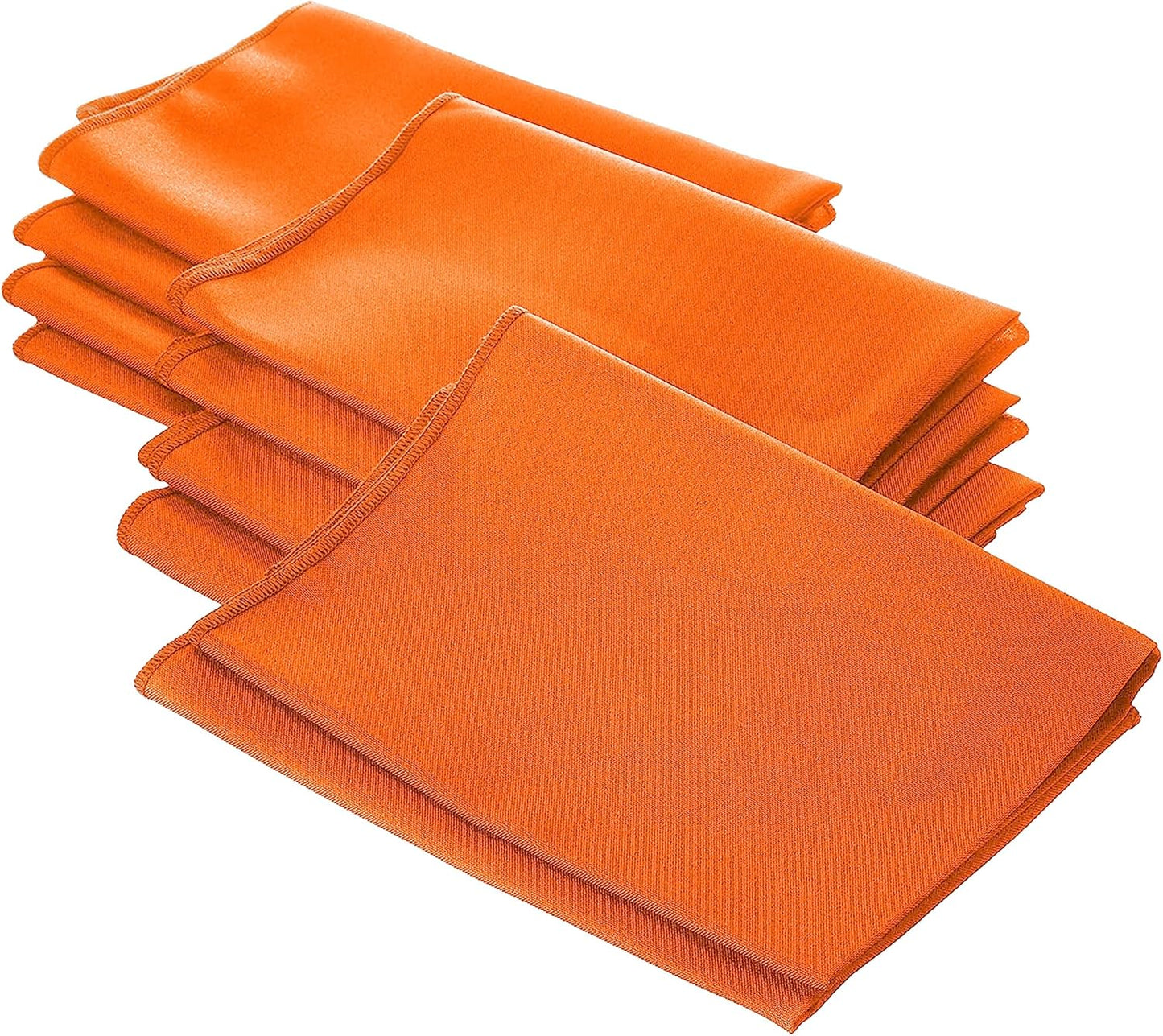LA Linen 10-Pack Poly Poplin Napkin, Soft Cloth Napkins, Washable Reusable Napkins, Stain and Wrinkle Resistance Table Napkins for Dinner, Wedding, Parties, 18 by 18-Inch, Orange