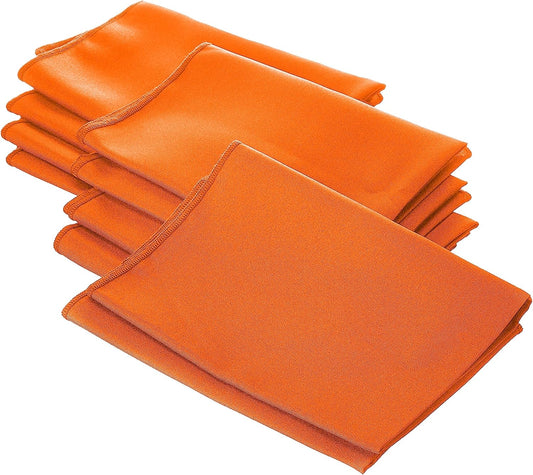 LA Linen 10-Pack Poly Poplin Napkin, Soft Cloth Napkins, Washable Reusable Napkins, Stain and Wrinkle Resistance Table Napkins for Dinner, Wedding, Parties, 18 by 18-Inch, Orange
