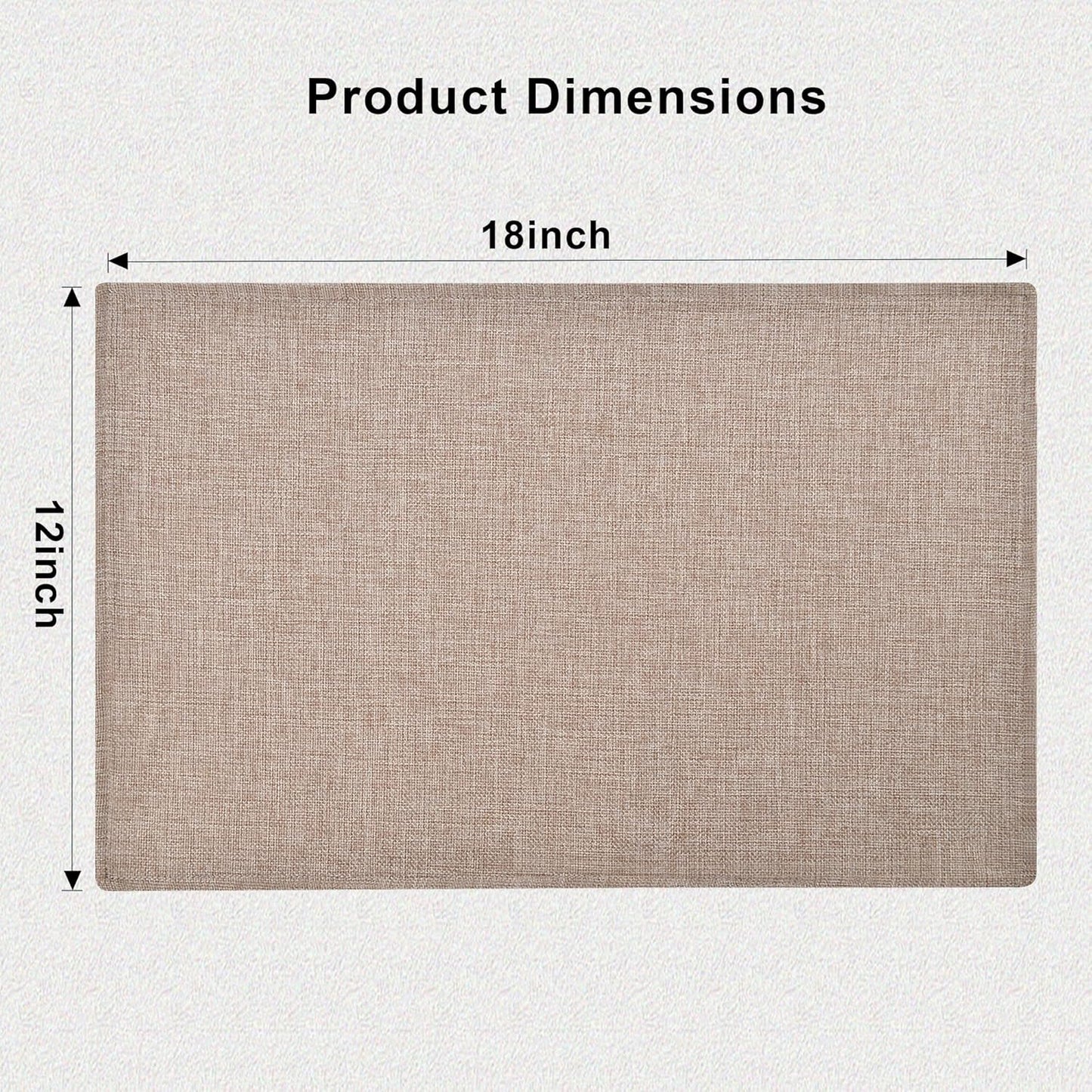 SLKQG Linen-Look Placemats Set of 8, Heat Resistant & Machine Washable Double-Layered Cloth Placemats for Dining Table, Indoor/Outdoor Use, Non-Slip Kitchen Table Mats (8, Natural Linen)