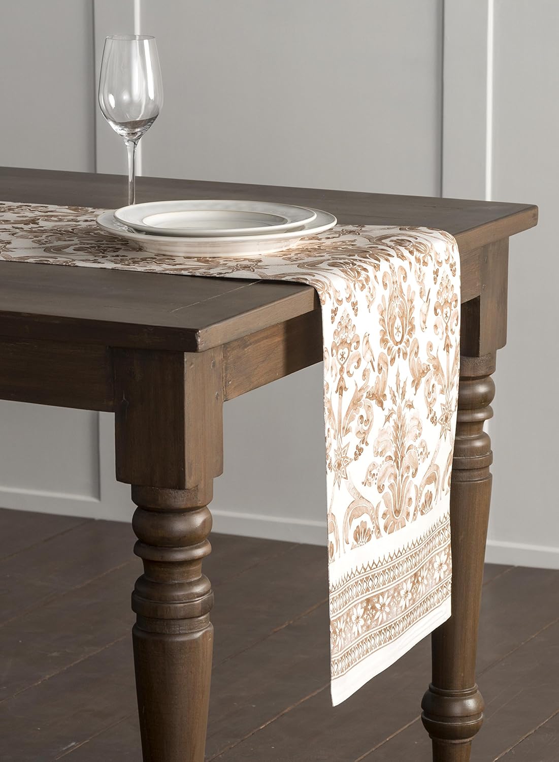 Maison d' Hermine Table Runner 100% Cotton Single Layer Table Runners 48 inches Long for Thanksgiving Christmas Decorations Home Kitchen Dining Party Wedding (Allure, 14.5" x 48")