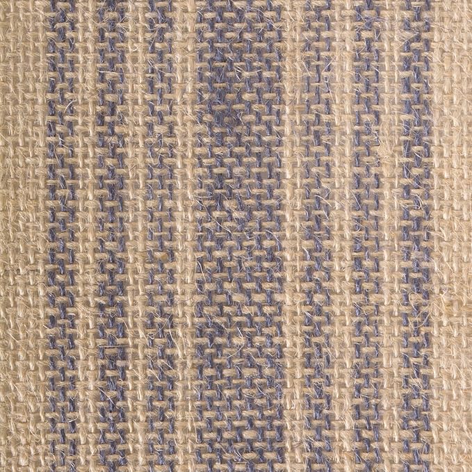 DII Jute Burlap Collection Kitchen Tabletop, Table Runner, 14x72, Middle Stripe Blue