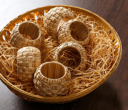 Lightnpro Natural Rattan Decorative Napkin Rings Set of 12, Serviette Napkin Rings Bulk for Party Decoration, Table Top Décor for Dinning Table, Everyday, Christmas, Easter Family Gatherings
