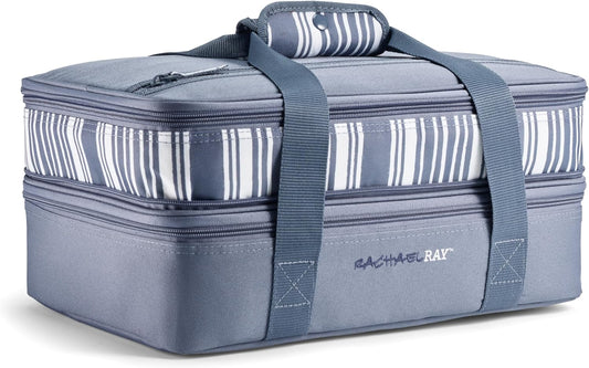 Rachael Ray Expandable Insulated Casserole Carrier for Hot or Cold Food, Thermal Lasagna Lugger Tote for Potluck, Parties, Picnic, and Cookouts, Fits 9" x 13" Baking Dish