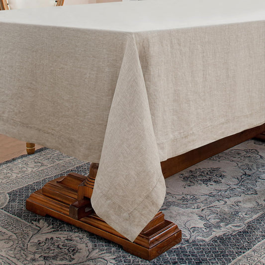 Linen World Linen Tablecloth,100% French Linen Natural Tablecloth 72" x 72" Inch,Washable Square Tablecloth for Dining,Outdoor,Weddings and Restaurants,Decorative Thanksgiving Christmas