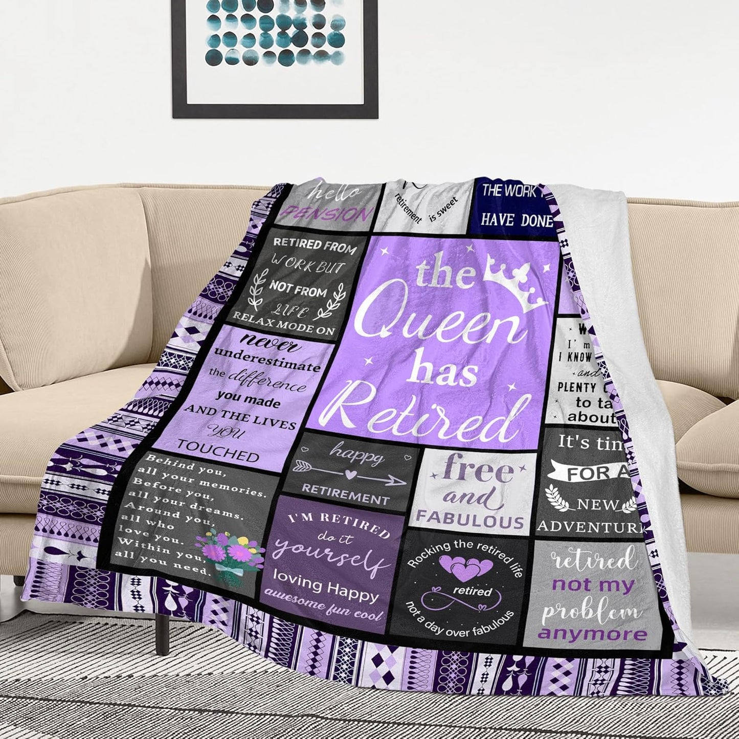 Retirement Gifts for Women 2025, Best Retirement Gifts Ideas, Cool Retirement Gifts, Retired Gifts for Women, Goodbye Farewell Gifts for Coworkers Woman, Coworker Leaving Gift Purple Blanket 80”X60”