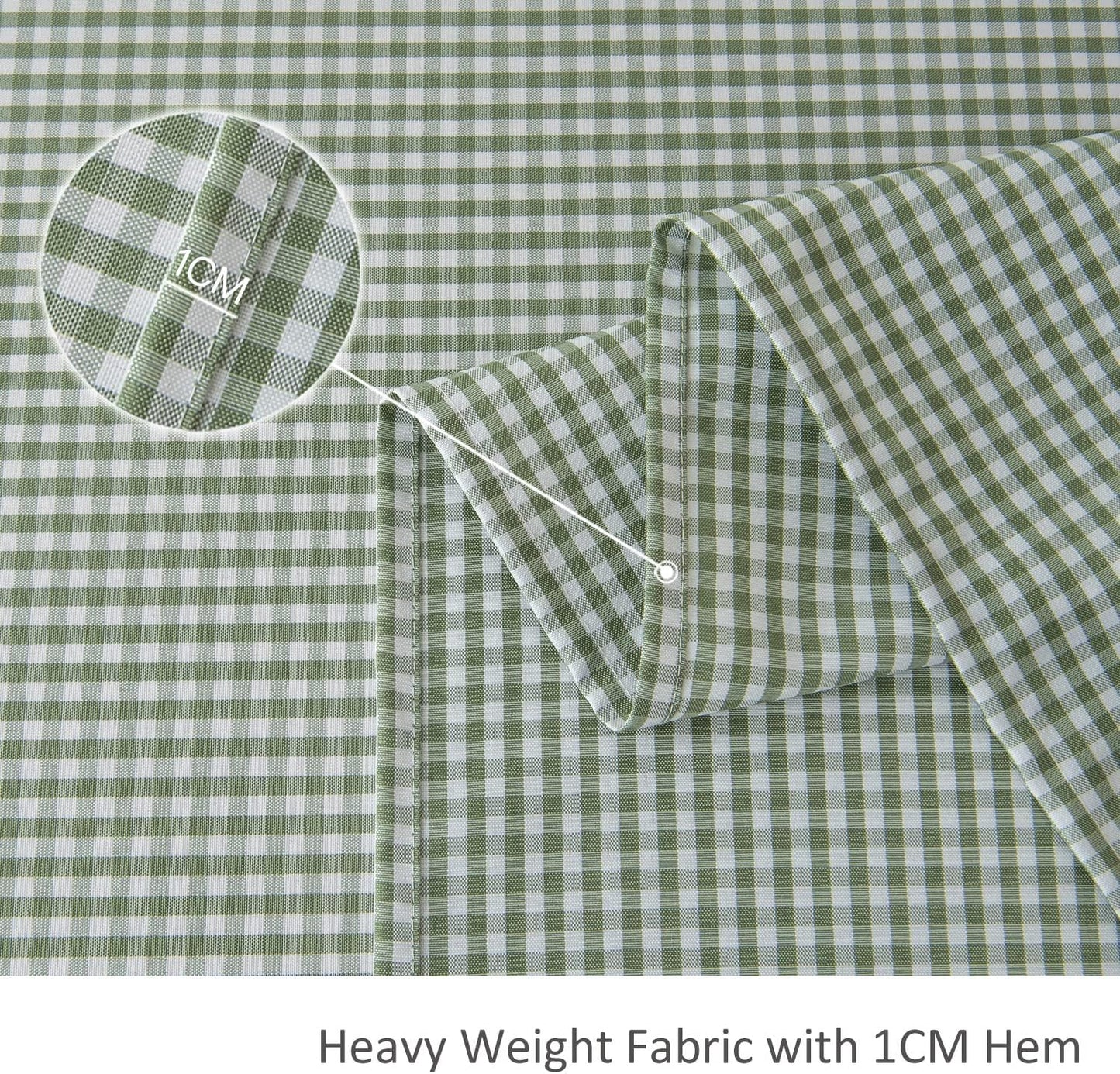maxmill Checkered Tablecloth Stain Resistant Waterproof, Wrinkle Resistant Washable Heavy Weight Kitchen Table Cloth Gingham for Dining Room and Outdoor Use, Rectangle 60 x 120 Inch Sage White