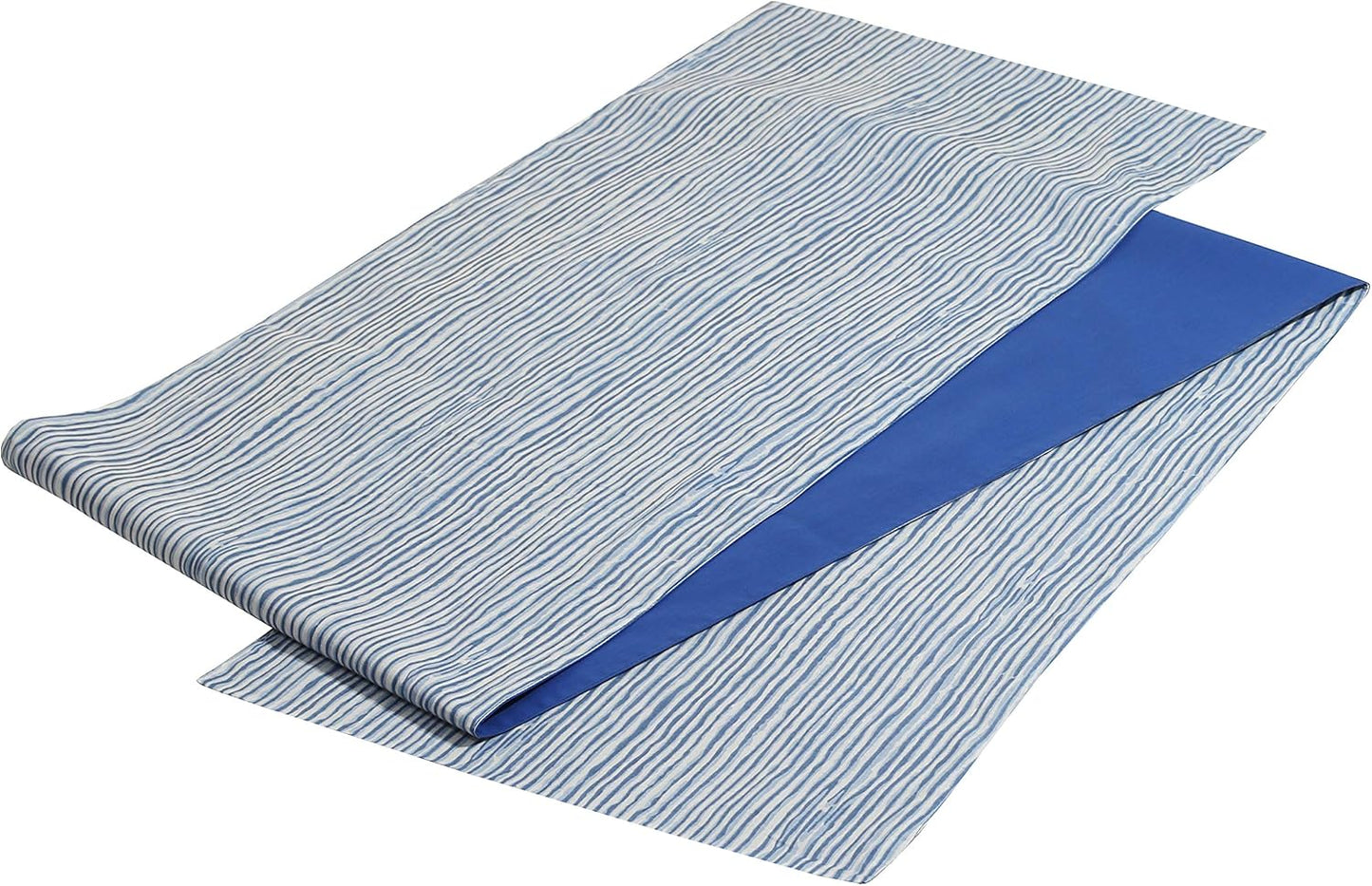 Indtresor Indian Heritage Fabric Cotton Table Linen Reversible Set Runner Napkins Mats in Blue White