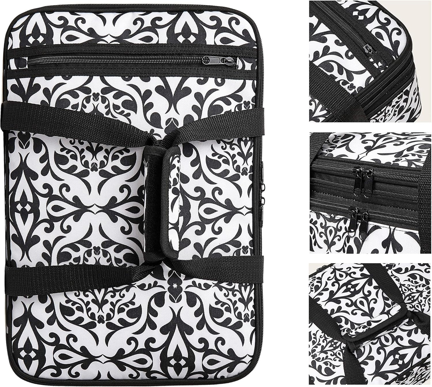 Insulated Casserole Carrier Fit 9"x13" Lasagna Baking Dish for Hot or Cold Food Transport,Thermal Lunch Warmer Tote Bag Upgrade add Fixing Strap for Gathering,Camping,Travel,Cookouts,Parties-Black