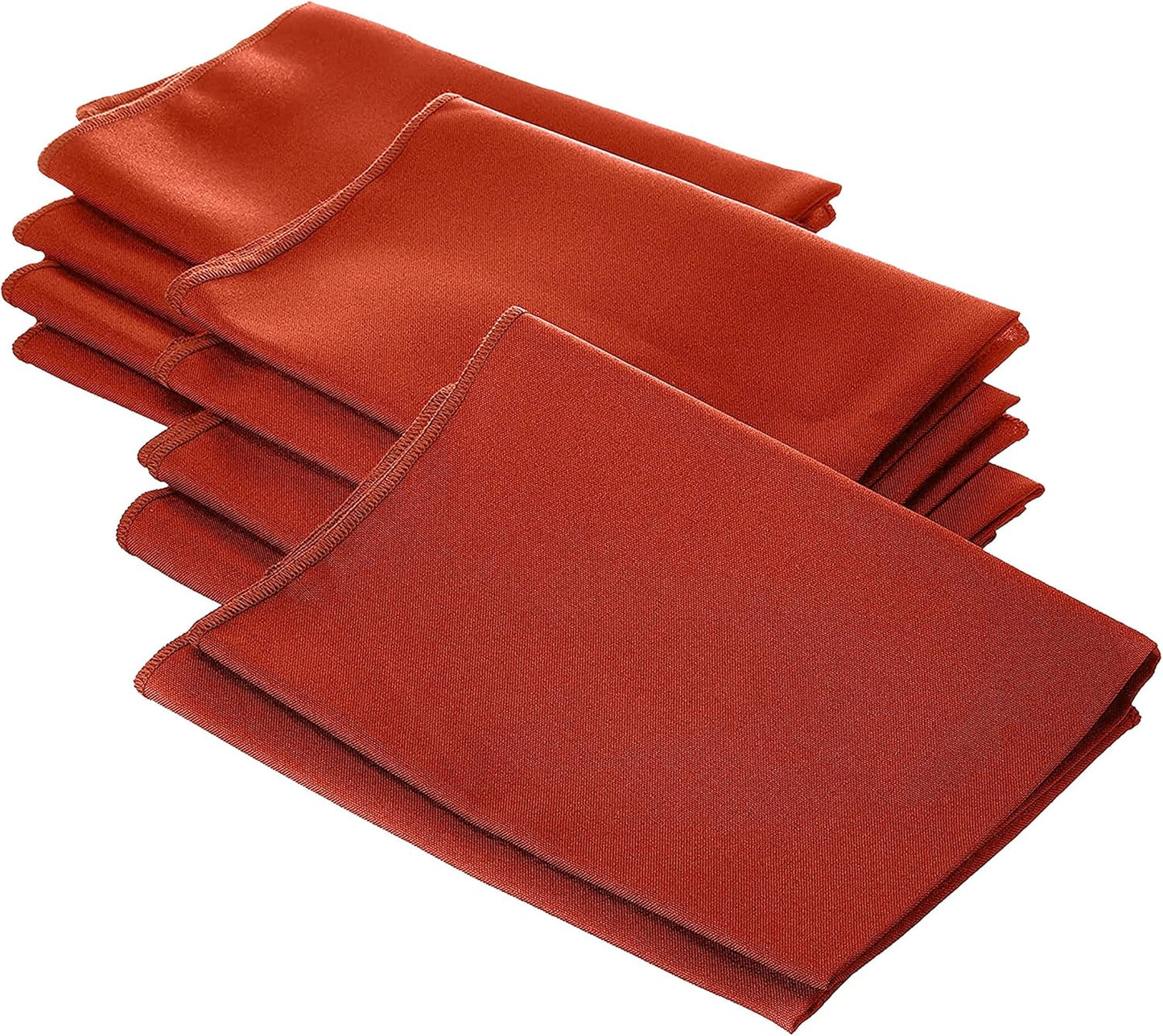 LA Linen 10-Pack Poly Poplin Napkin, Soft Cloth Napkins, Washable Reusable Napkins, Stain and Wrinkle Resistance Table Napkins for Dinner, Wedding, Parties, 18 by 18-Inch, Rust