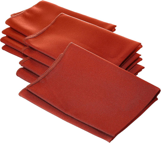 LA Linen 10-Pack Poly Poplin Napkin, Soft Cloth Napkins, Washable Reusable Napkins, Stain and Wrinkle Resistance Table Napkins for Dinner, Wedding, Parties, 18 by 18-Inch, Rust