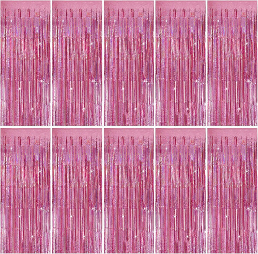Party Backdrop Curtains Metallic Tinsel Foil Fringe Curtains Party Photo Backdrop Party Streamers for Party Birthday Graduation New Year Eve Bachelorette Decorations Wedding Decor