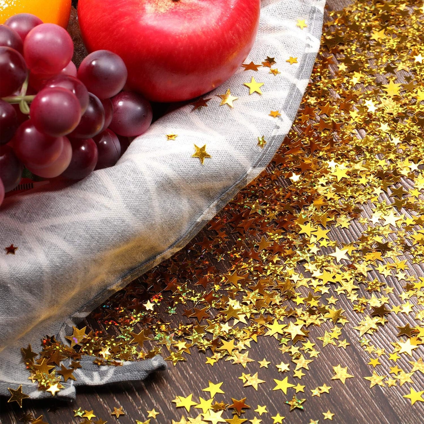 Hestya 60g Star Confetti Glitter Table Confetti Metallic Foil Stars for Christmas Party Wedding Festival Decorations(Glitter Gold Set,10mm and 6mm)