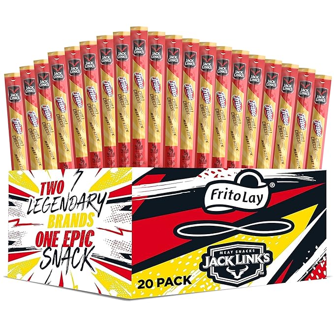 Frito-Lay Jack Link’s Fritos Chili Cheese Meat Sticks Straight Pack (Pack of 20)