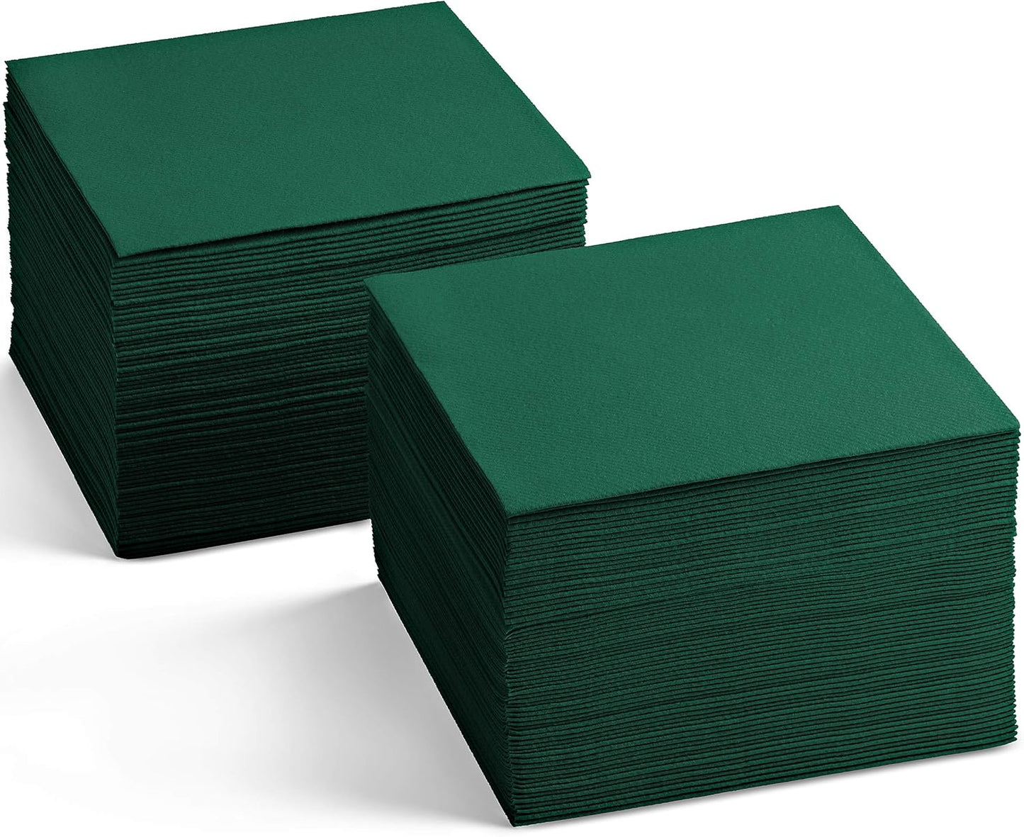 Linen-Feel Colored Cocktail Napkins - Decortive Cloth-Like GREEN Dessert And Beverage Napkins - Soft And Absorbent. For Restaurant, Bar, Cafe, Or Event. (Pack of 200)