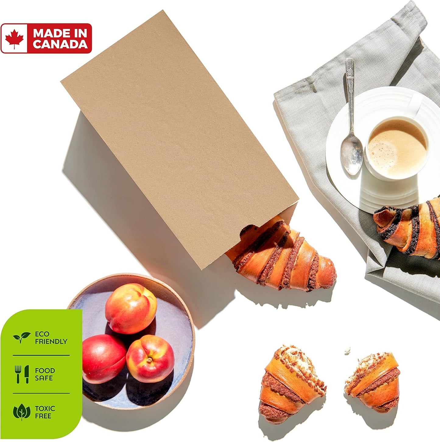 Paper Lunch Bags, Paper Grocery Bags, Durable Kraft Paper Bags, 4 Lb Capacity, Brown Pack of 500 Bags