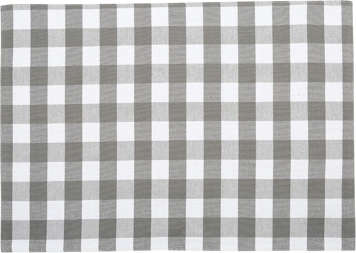 Urban VillaPlacemats for Dining Table 100% Cotton Placemats 14''x20'' Over Sized Tablemats Set of 6 Placemats Grey/White Buffalo Check Tablemats for Family Dinners Wedding PartiesPlacemats