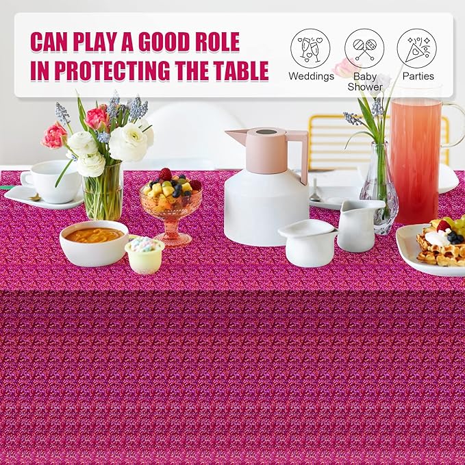 3 Pack Iridescent Tablecloth, 54" x 108" Birthday Party Table Cloths Iridescence Plastic Disposable Table Covers Iridescent Party Decorations, Birthday Decor Tablecloth for Buffet Table