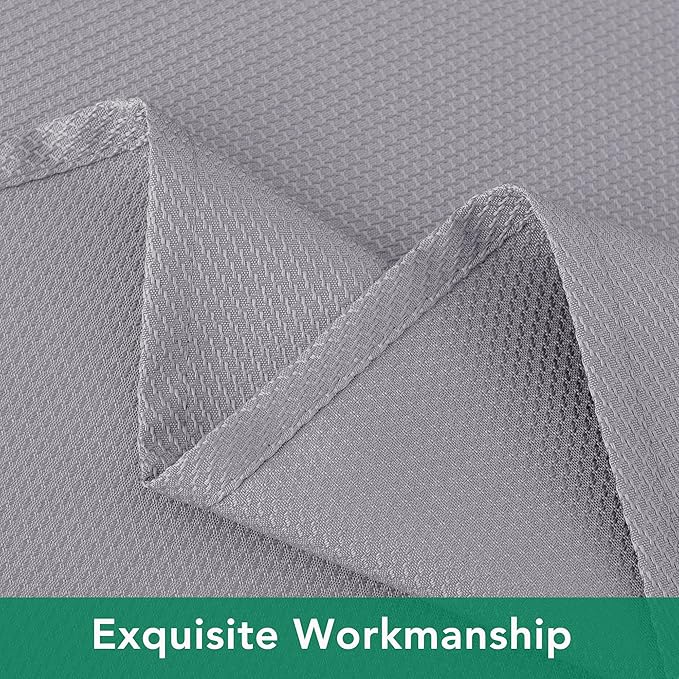 Biscaynebay Textured Fabric Round Tablecloths 120", Silver Grey Water Resistant Table Cloth Circle Folding Table Covers Linen for Dining, Kitchen, Wedding and Parties etc. Machine Washable