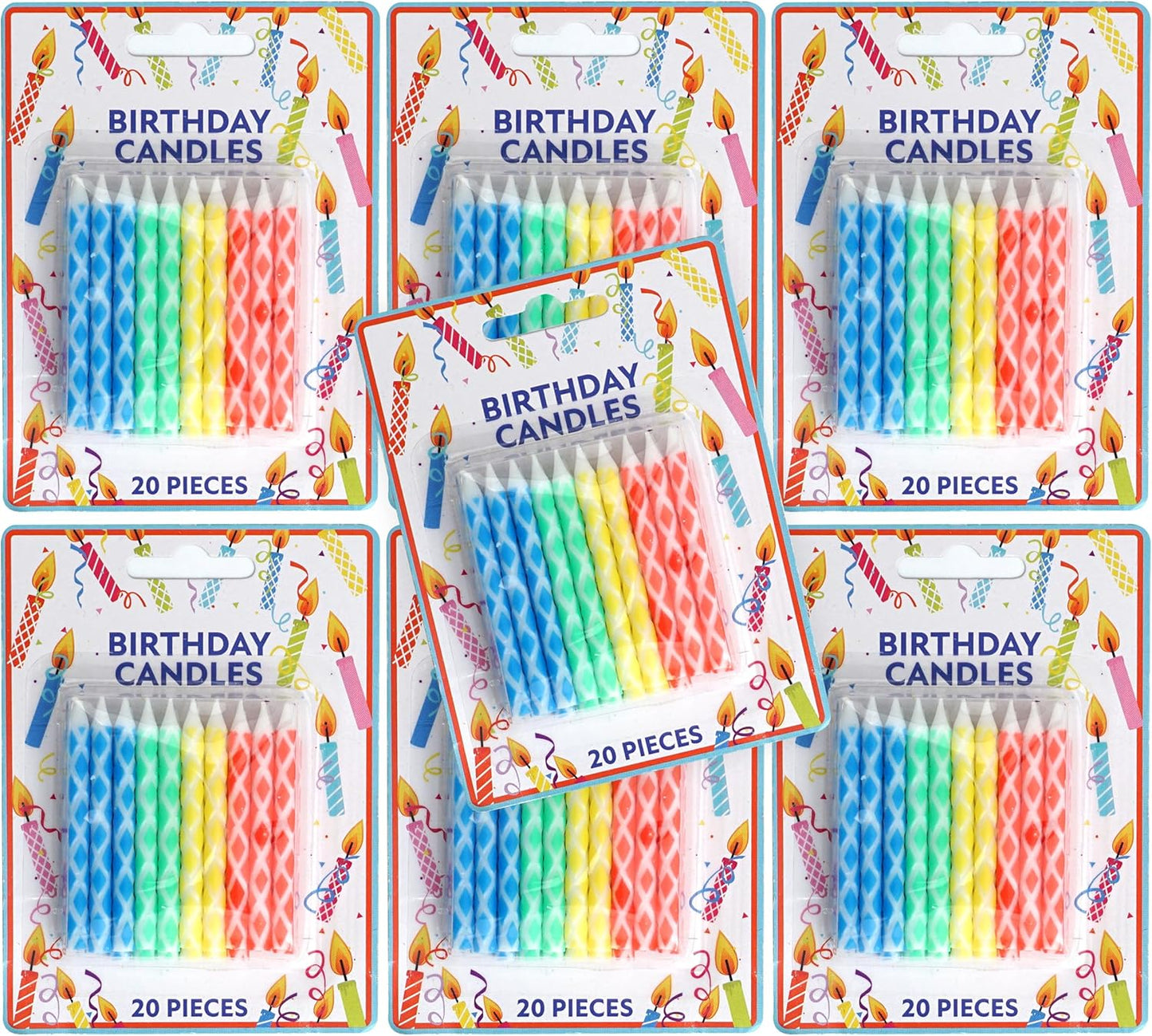 140-Count Birthday Candles Multicolored Diamond, Birthday Candles for Cake, Cupcake Candles, Party Celebration