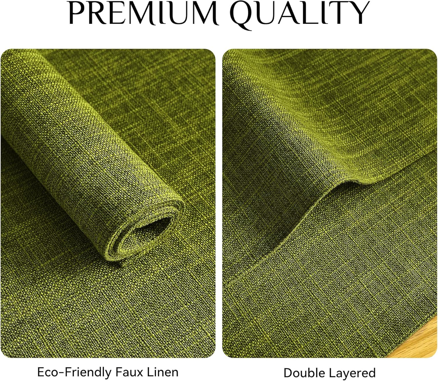 Softalker Faux Linen Placemats Set of 6-12 x 18 Inch, Heat Resistant Double Layered Durable Burlap Farmhouse Place Mats, Non-Slip Washable Rustic Table Mats for Dining, Kitchen, Party（Lime Green