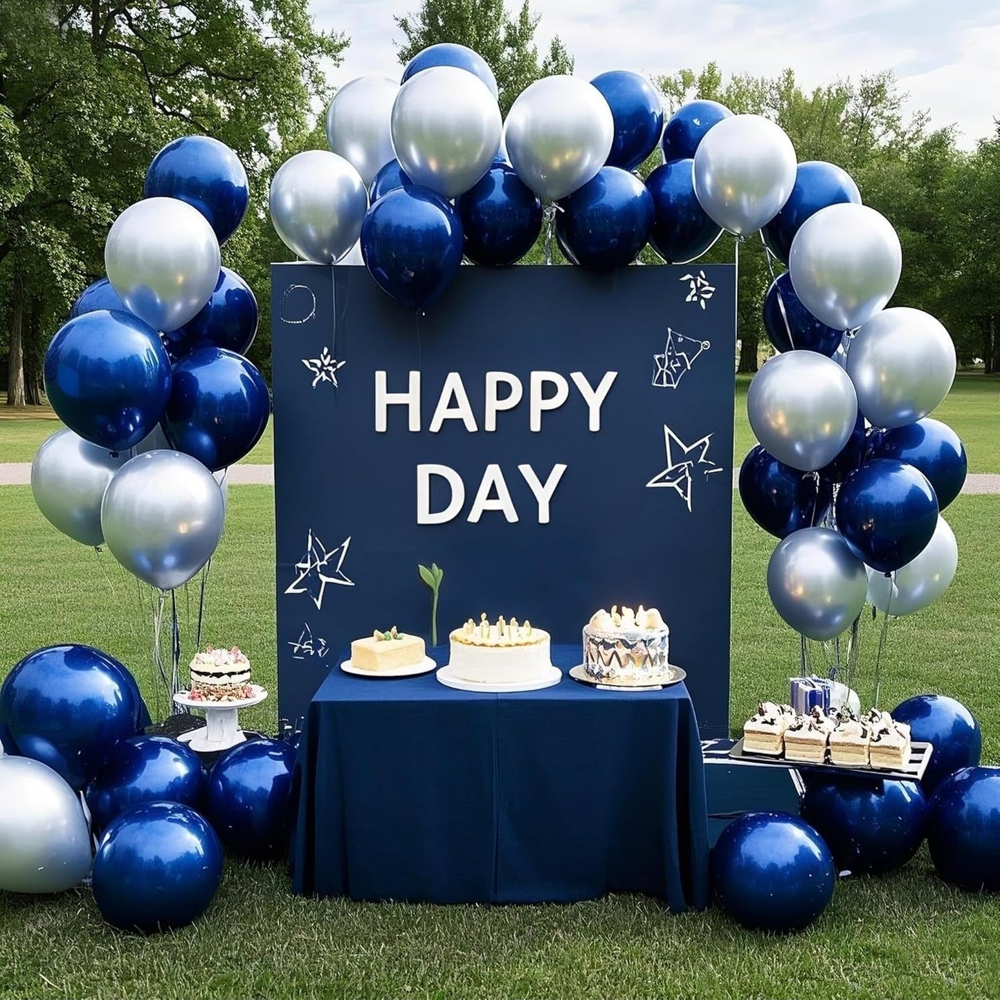 Navy Blue Balloons 145pcs Different Sizes 5in 10in 12in 18in Dark Blue Round Latex Balloon Arch Kit Garland for Graduation Wedding Baby Shower Birthday Party Decoration