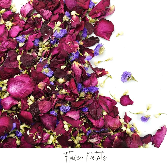 RainbowPana 50 Pack Biodegradable Flower Petals - Mix Petals for Weddings, Flower Confetti, Wedding Send Off & Exit Ideas