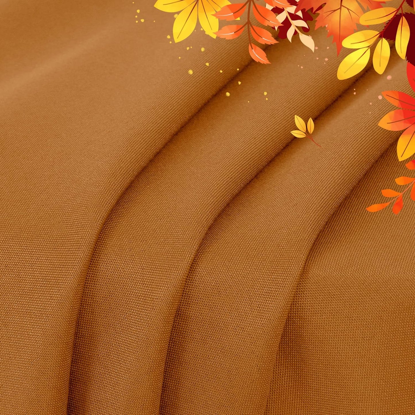 sancua Round Tablecloth 90 Inch Light Borwn- Water Resistant Spill Proof Washable Polyester Fall Table Cloth Decorative Fabric Table Cover for Dining Tables, Thanksgiving Parties and Camping, Bronze