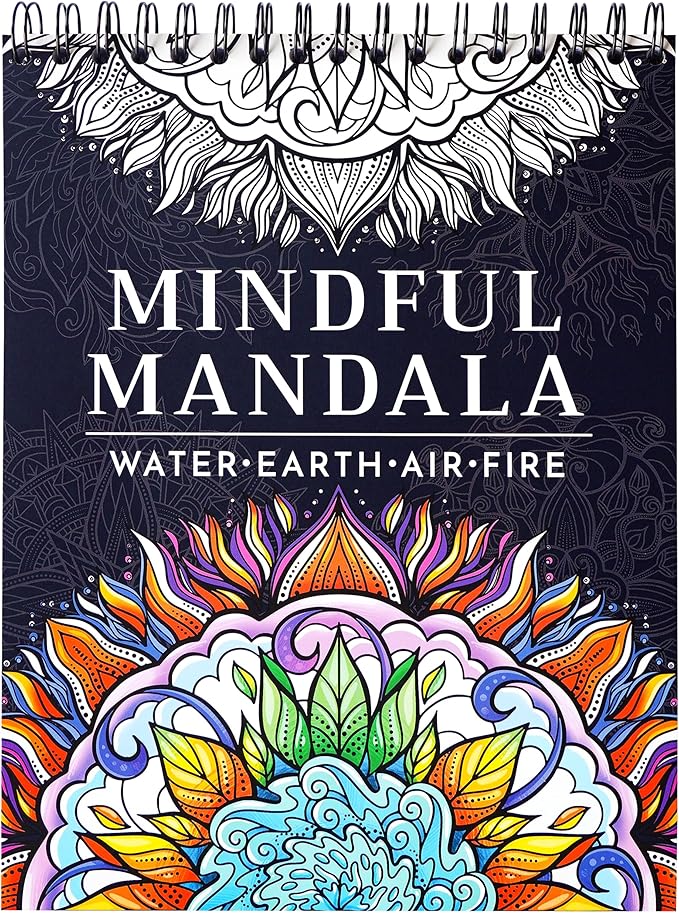RYVE Mandala Coloring Book for Adults – 50 Unique Mandalas for Relaxation & Stress Relief – Adult Coloring Books Spiral Bound, Adult Coloring Books for Women & Men Mindfulness Coloring Book for Adults