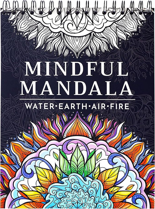 RYVE Mandala Coloring Book for Adults – 50 Unique Mandalas for Relaxation & Stress Relief – Adult Coloring Books Spiral Bound, Adult Coloring Books for Women & Men Mindfulness Coloring Book for Adults