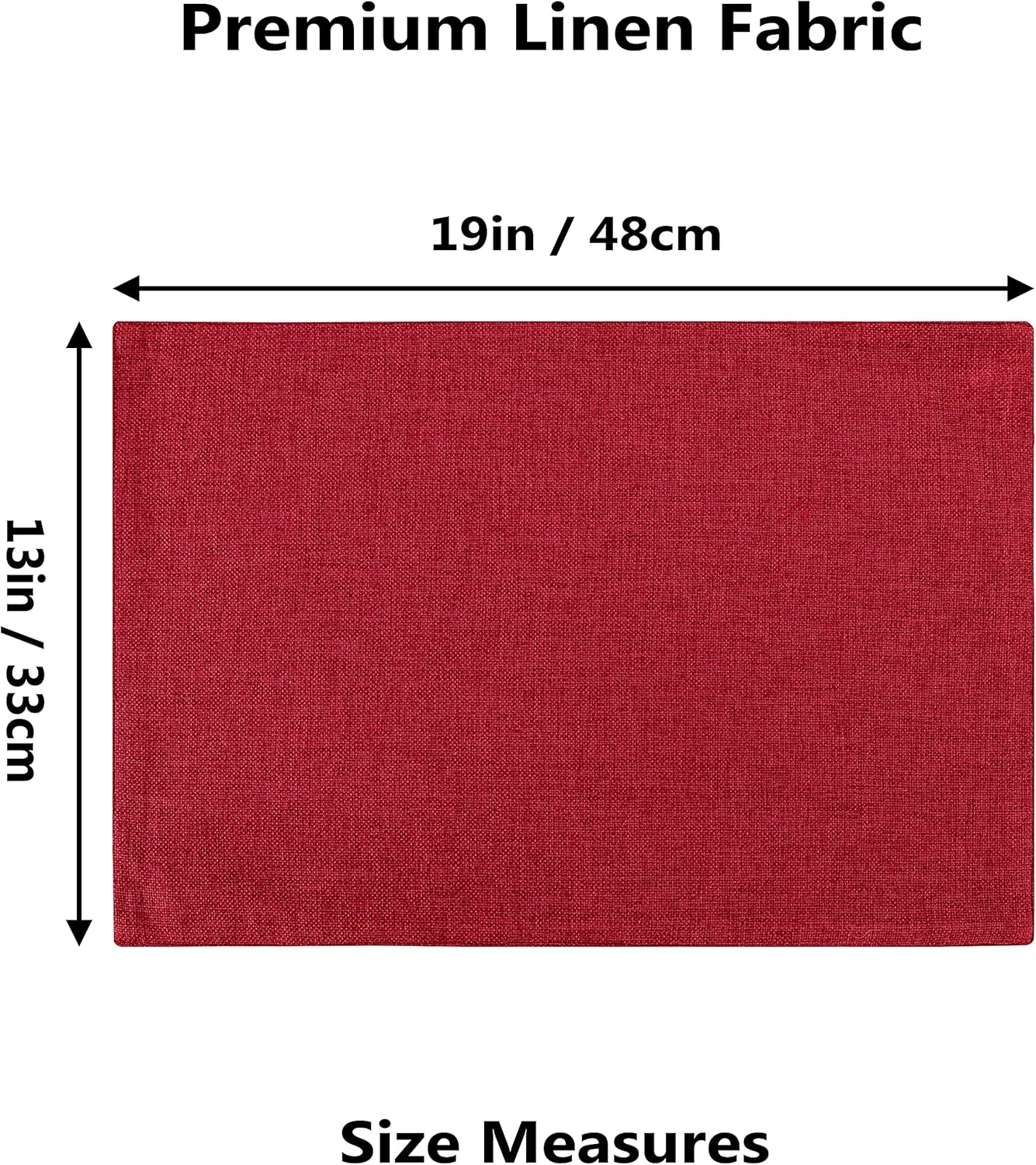 Home Brilliant Cloth Placemats Set of 4 Red Linen Placemats for Dinner Heat Resistant Dining Table Mats Kitchen Place Mats for Party Christmas, Dark Red Burgundy