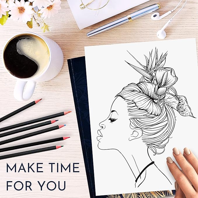 RYVE Adult Coloring Book for Women – Mindfulness & Personal Growth Prompts for Relaxation – Anxiety, Stress Relief & Relaxation Gifts for Women, Coloring Books for Adults Relaxation