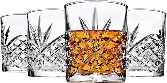 Godinger Old Fashioned Whiskey Glasses, Drinking Glasses, Shatterproof and Reusable Acrylic - Dublin Collection, Set of 4
