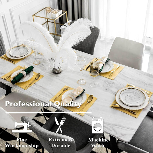 Home Brilliant Cloth Placemats Set of 8 Linen Placemat Washable Heat Resistant Dining Table Place Mats for Kitchen Table Holiday Dinner Fall Winter Decoration, Yellow