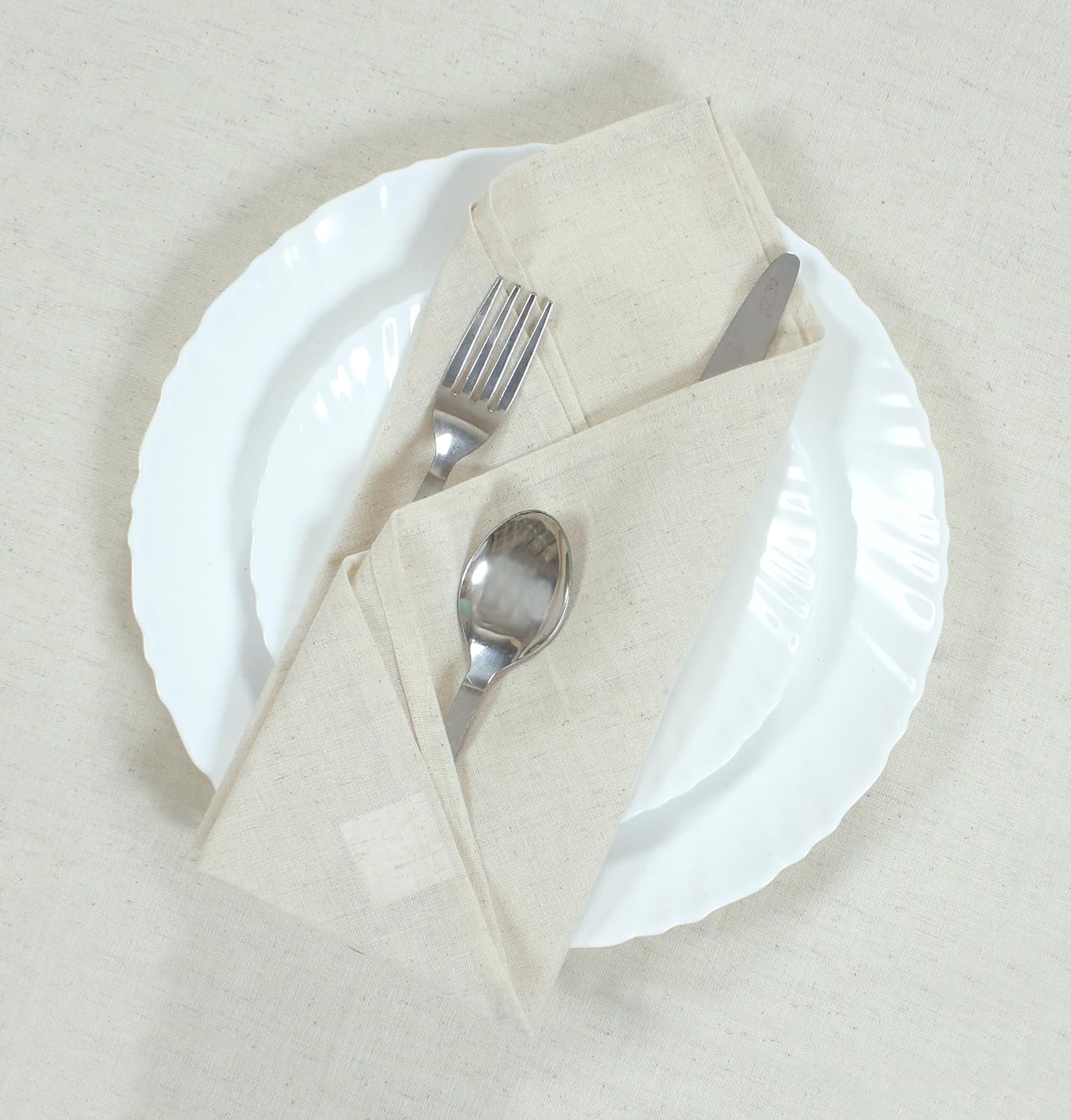 ANA Cloth Napkins Set of 12 (17.5x17.5) inch 100% Cotton Dinner Napkin Washable Hotel Quality Reusable Kitchen & Table Linen for Fall Thanksgiving Family Dinners Weddings & Everyday Use - Natural