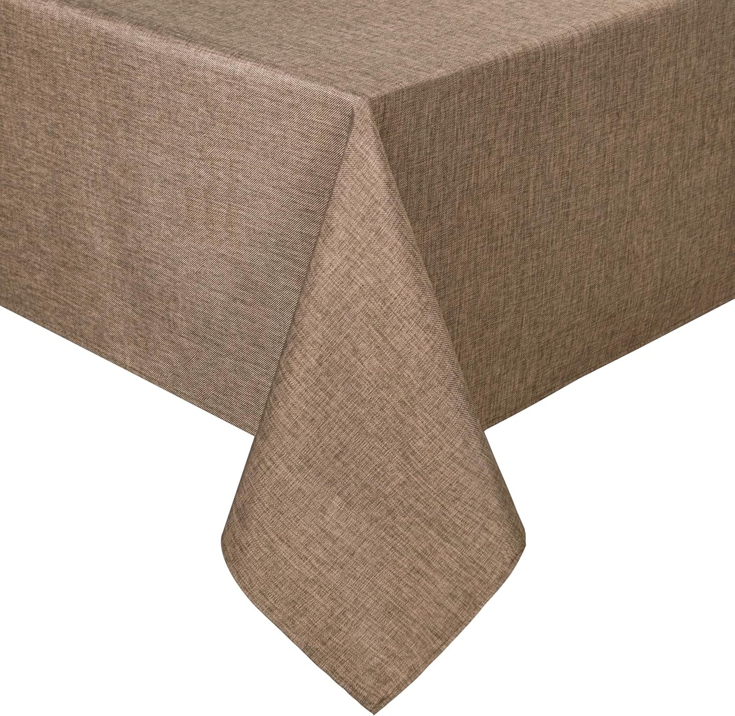 Hiasan Faux Linen Square Tablecloth - Wrinkle and Stain Resistant Washable Table Cloth for Kitchen Dining Room Holiday Table Cover for Party Dinner, Khaki, 54 x 54 Inch