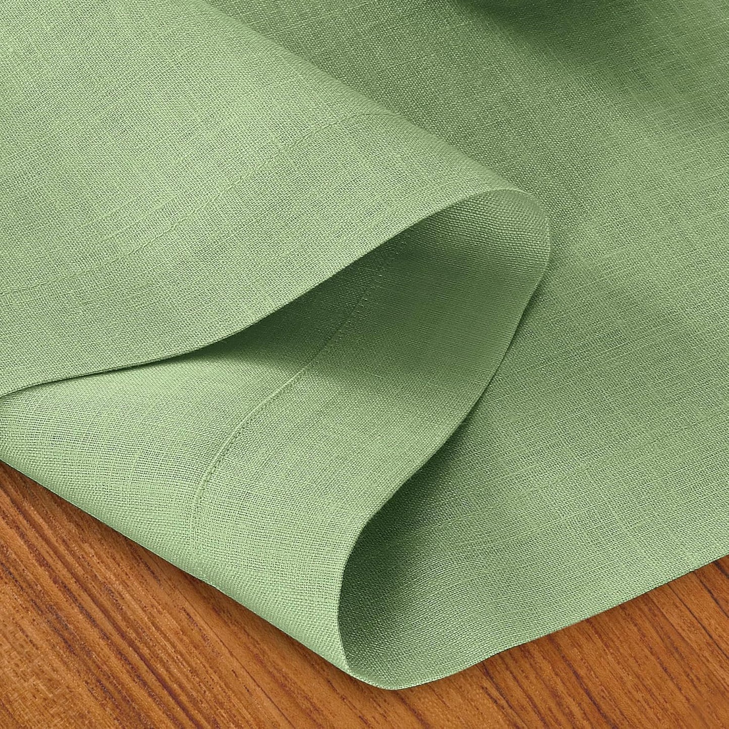 D'Moksha Homes Linen Sage Green Table Runner 72 Inches Long - 100% Pure Linen 14 x 72 Inch Table Runner for Dining, Fall, Autumn and Halloween - Machine Washable