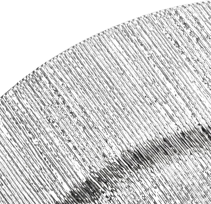 Jucoan 12 Pack Silver Charger Plates, 13 Inch Round Plastic Charger Plates, Decorative Silver Strip Plate Chargers for Dinner Plate, Wedding Thanksgiving Christmas Party Table Decor, Shiny Texture