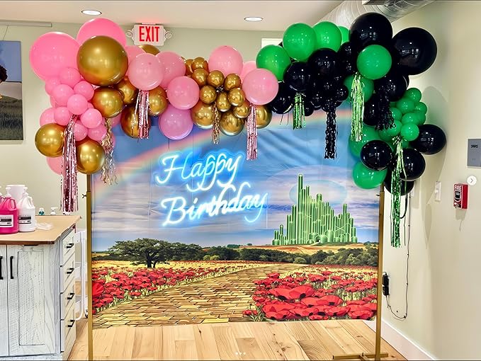 Pink and Green Balloons, 50 Pcs 12 Inch Pastel Pink and Green Balloons, White and Metallic Gold Latex Balloon for Witch Birthday Party Wedding Baby Shower Pajama Party Decor