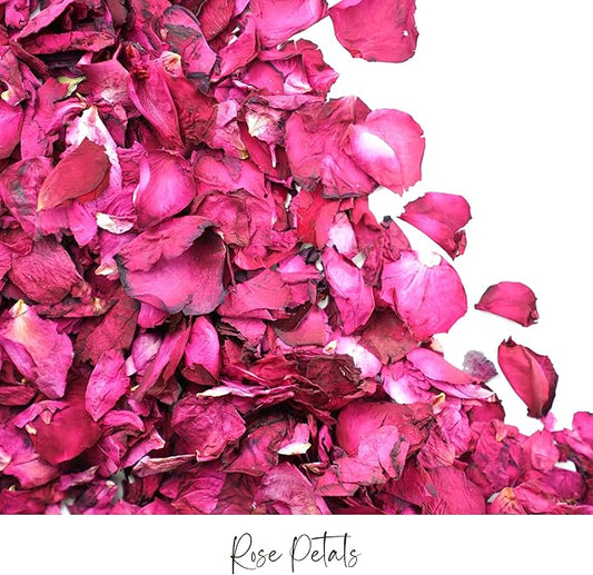 RainbowPana 50 Pack Biodegradable Confetti, Dried Flower Petals, Biodegradable Flower Petals for Weddings, Send Off Ideas, Exit Ideas - Rose Petals