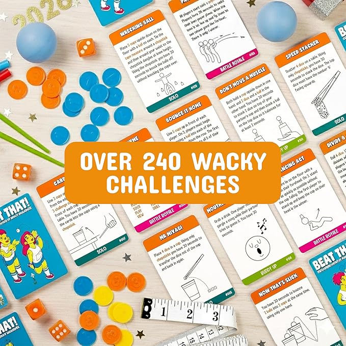 Gutter Games Beat That Game and Household Objects Expansion Combo Pack, Family Party Game for 2 Players - Kids, Adults