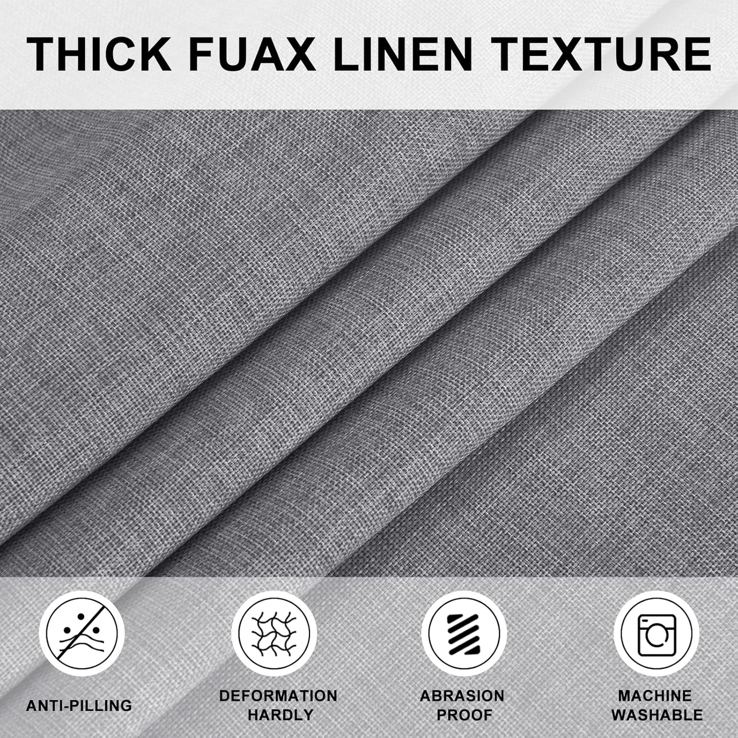 Hiasan Round Linen Tablecloth 30 Inch - Wrinkle and Stain Resistant Washable Polyester Fabric Table Cloth for Dining Room Kitchen Party, Grey