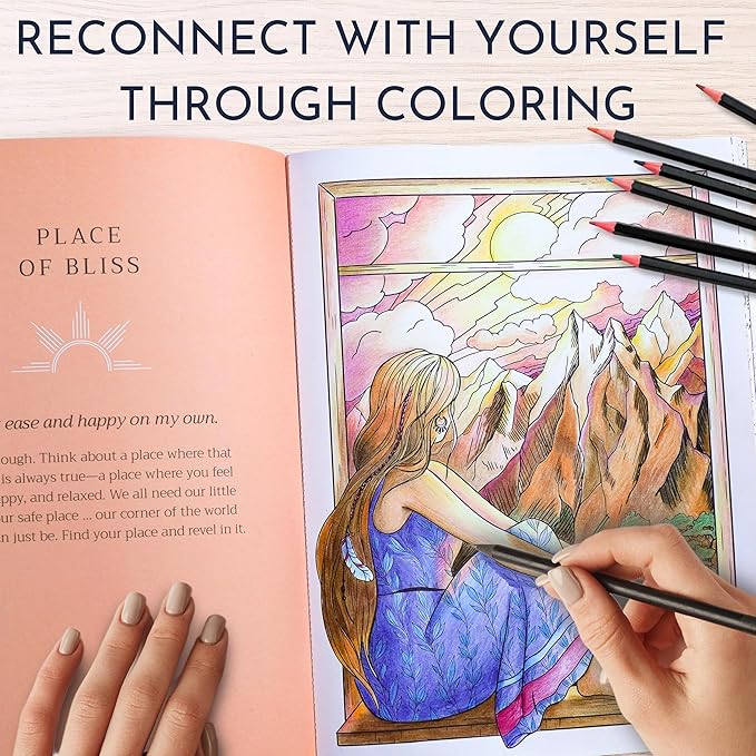 RYVE Adult Coloring Book for Women – Affirmations & Mindfulness Coloring Book for Adults Relaxation, Self Love Coloring Books for Women, Self Love Gifts, Positive Affirmations, Affirmation Gifts