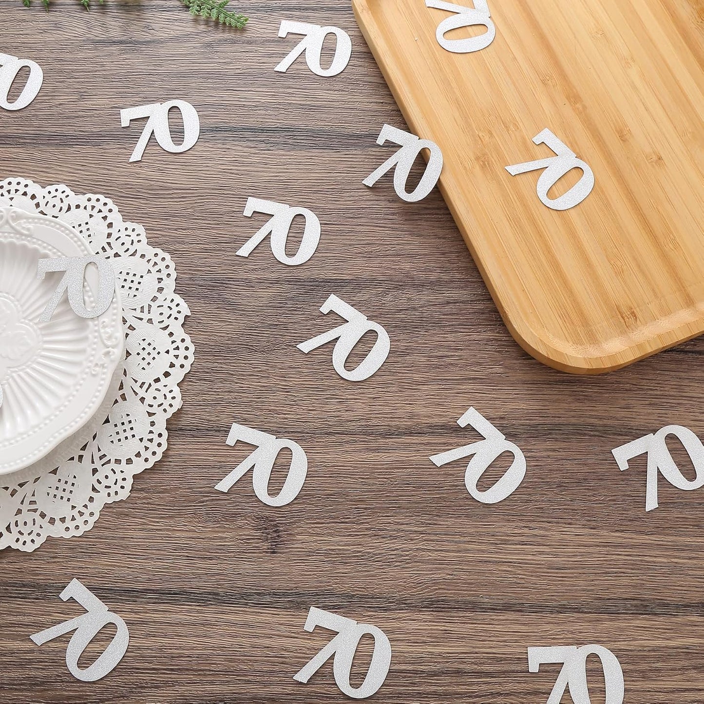 Number 70 Confetti Birthday Decorations - Silver Glitter 70th birthday Confetti Table Scatters Decorations Supplies for Birthday Anniversary Party