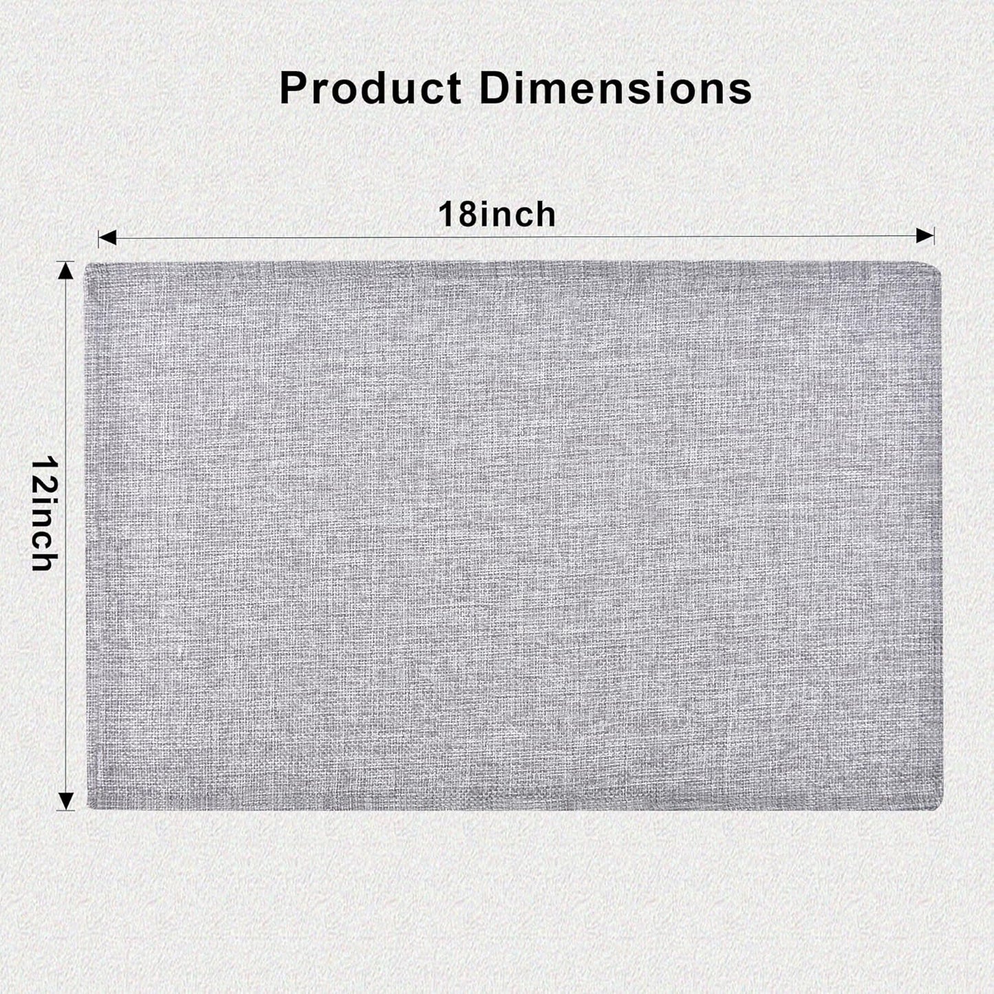 SLKQG Placemats Set of 6, Heat Resistant & Machine Washable Faux Linen Double-Layered Cloth Placemats for Dining Table, Indoor/Outdoor Use, Wrinkle-Free and Non-Slip Kitchen Table Mats (6, Smoke Gray)
