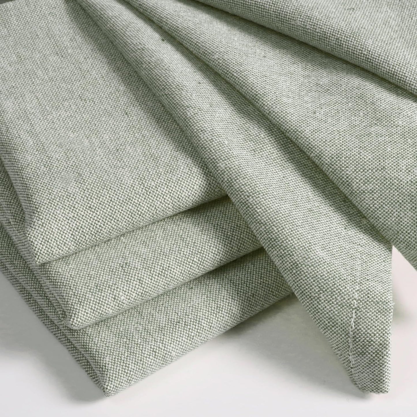 Native Fab Solid Cloth Napkin Set of 4, 100% Chambray Cotton, Washable, Reusable Dinner Cloth Napkin 17x17 inches, Table Decor Napkins for Dinner, Events, Olive Green