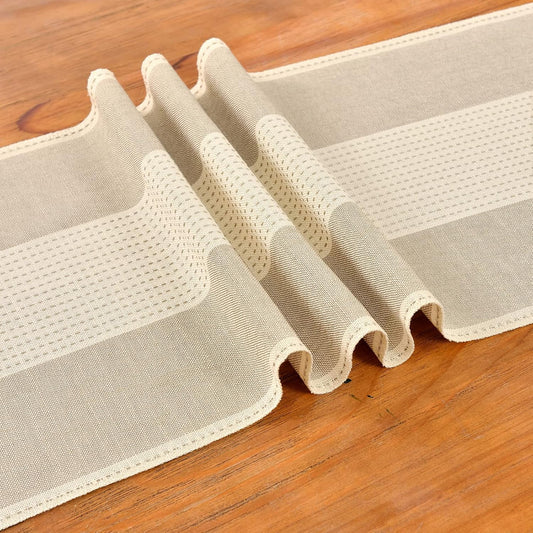Wracra Linen Table Runner, Farmhouse Macrame Table Runners 72 Inches Long for Dining Table Decor, Wedding, Party and Dresser Decor (Light Coffee,72")