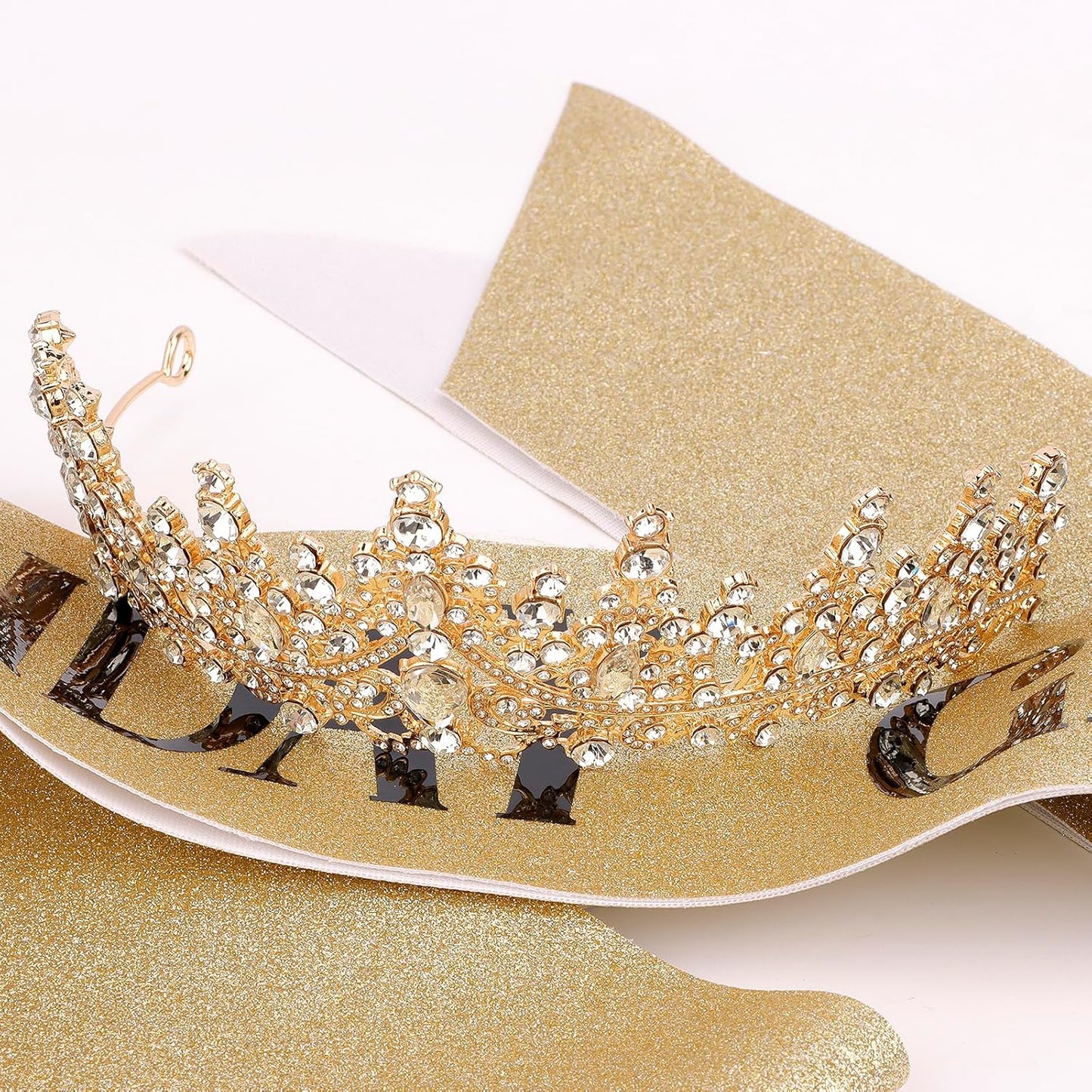 COCIDE Birthday Girl Sash and Crowns for Women - Crystal Birthday Sashes for Party Decoration
