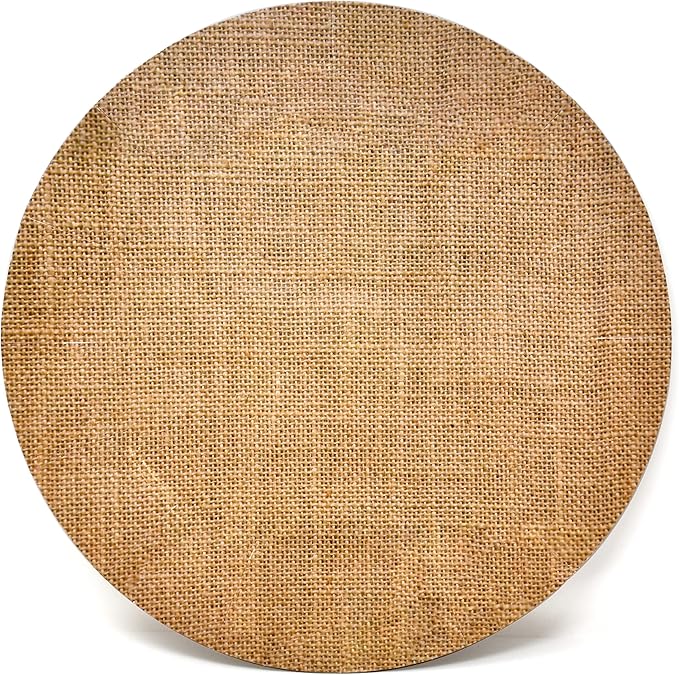 Gift Boutique 24 Disposable Burlap Look Round Charger Plates 13" Rustic Print Dinner Serving Tray Paper Cardboard Platter Table Place Setting Wedding Decor
